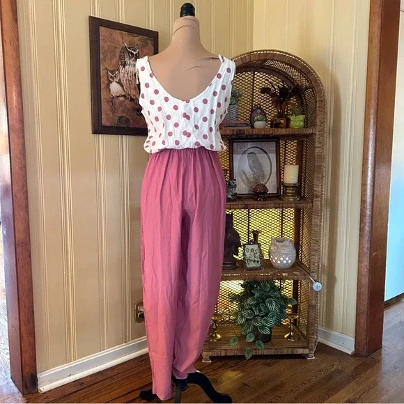 Vintage Enfocus Studio Pink and White Striped Jumpsuit Set With Blazer - Picture 3 of 11
